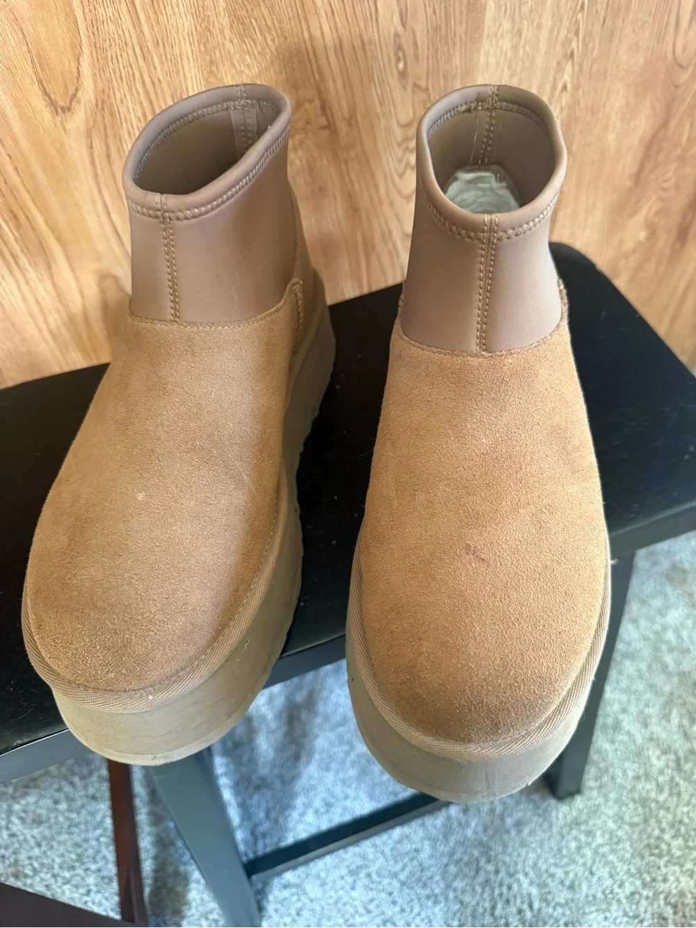 UGG Women's Chestnut Suede Platform Slip-On Boots